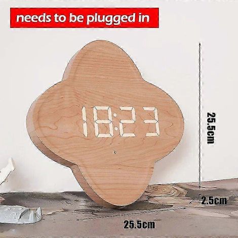 Horloge murale numérique LED, affichage multifonctionnel de la température, de la date et de l'heure, réveil silencieux, convient pour la chambre et le salon, numéro de modèle 9. (1/5)