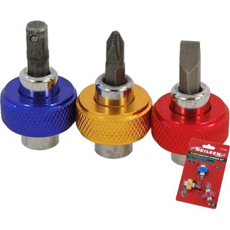 Neilsen Ratchet Spinner Magnetic Bit Holder 1/4" Drive Thumb Wheel 3pc Set
