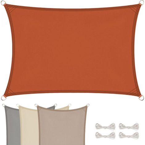 Voile d'ombrage rectangulaire imperméable et anti-UV - 2 x 3 m - Terracotta- Linxor (1/4)