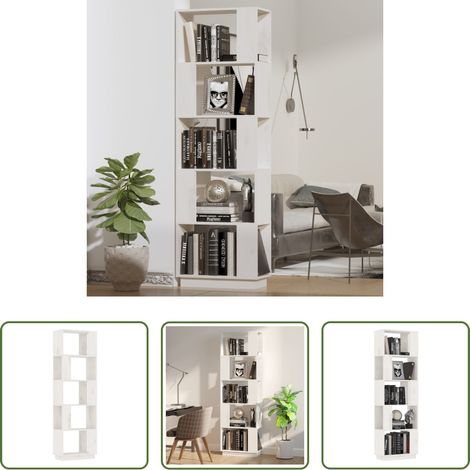 vidaXL Holzregal - Bücherregal/Raumteiler Weiß 51x25x163,5 cm Massivholz Kiefer (1/5)