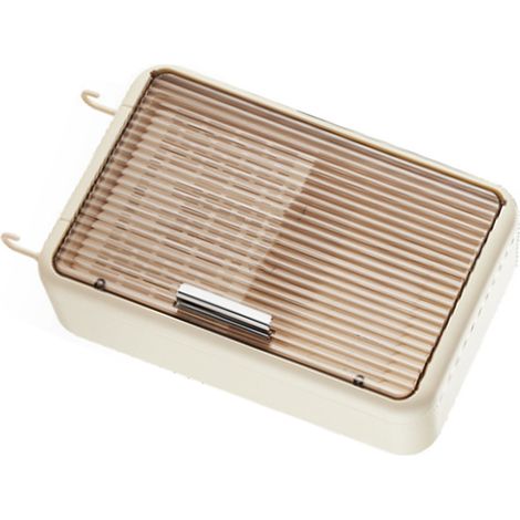 Wandmontierter Zigarettenhalter mit Abtropfschale, staubdicht, mit Deckel, cremefarben (1/5)