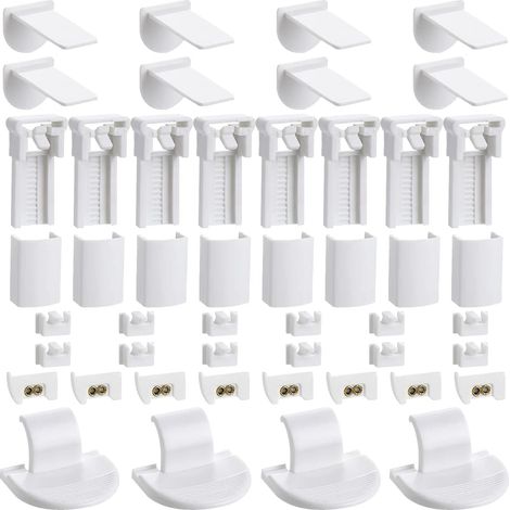Kit de Montage par Pince pour Stores plissés (sans perçage), 48 pièces, incluant Supports de Fixation et Accessoires, Coffret 8 éléments. (1/5)
