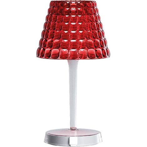 Lampe De Table Tiffany Rouge Design Iconique, Lumière Chaleureuse - Guzzini