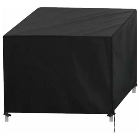QORVA-Bâche pour Salon de Jardin, Bâche de Protection Rectangulaire 420D, Résistante à l'eau et aux intempéries, adaptée aux Tables, chaises et Salons de Jardin, Noir, 150 x 130 x 90 cm (1/5)