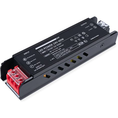 Alimentatore slim 60W 24V - 2,5A - Alta efficienza - IP20