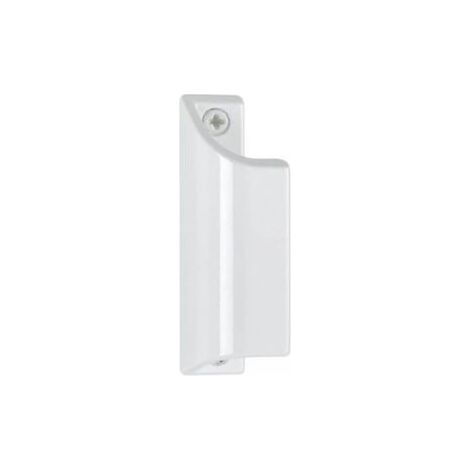 Poignée de porte en aluminium blanc 90 mm – Antirouille – Pour porte-fenêtre – Entraxe 76 mm – Vis incluses (1/4)