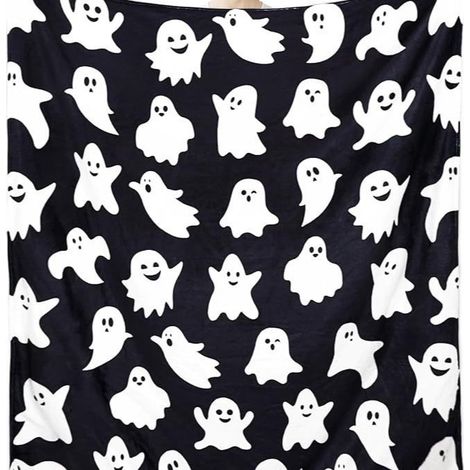 Couvre-lit polaire Halloween - Fantômes effrayants - 120 x 150 cm, gris (1/4)