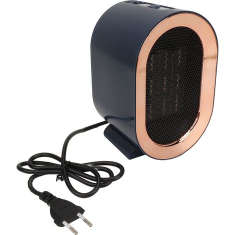 Radiateur électrique 1200W haute puissance silencieux, protection surchauffe arrêt automatique, ventilateur céramique PTC double vitesse réglable pour bureau, hiver bleu foncé prise UE 220V (1/5)