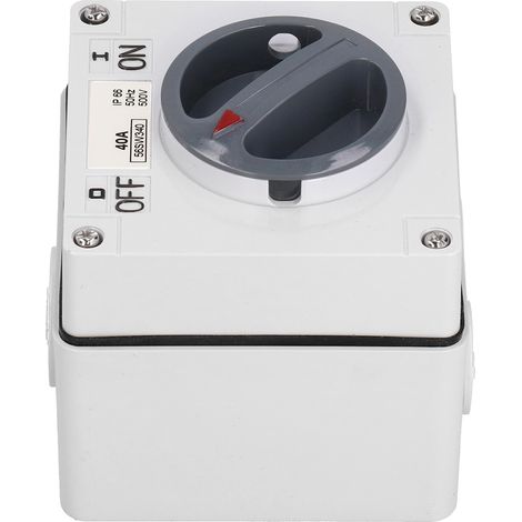 Wasserdichter Außenschalter, staubdicht, isolierend, Drehschalter mit Ein/Aus-Anzeige, 500 V (3P40A) (1/5)