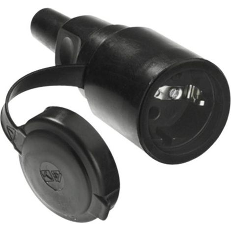 Bachmann 919.177 Fiche électrique femelle avec terre caoutchouc, silicone 250 V noir IP44 C268991 (1/2)