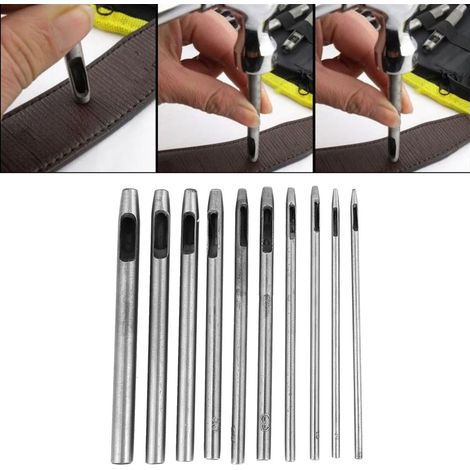 10 emporte-pièces pour percer des œillets en forme de pétale de fleur avec une lanière de cuir - Outil de perçage manuel pour bricolage (1/5)