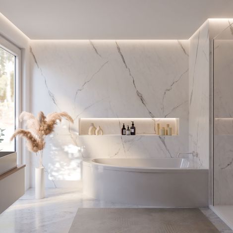 Schulte Eckbadewanne Baia - 160x90 cm, aus hochwertigem Sanitäracryl, Weiß glänzend, Komplett Set inkl. Wannenträger und Ablauf, Version rechts