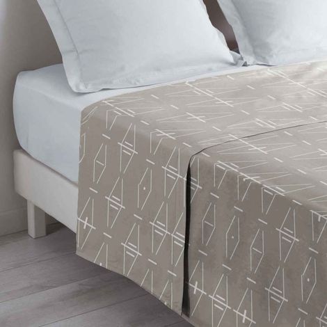 Drap Plat en Coton "Aristide" 180x290cm Naturel (1/3)