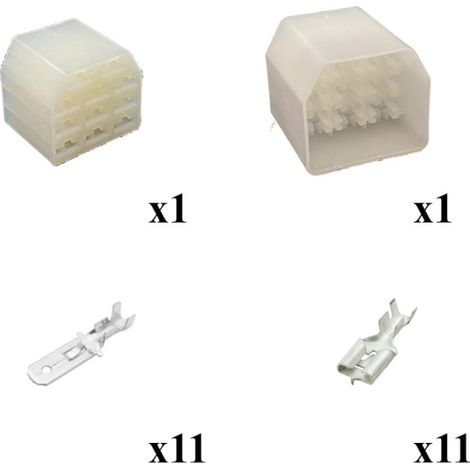 Kit Connettore Series 250 Faston 6,3 Maschio Femmina 11 Vie