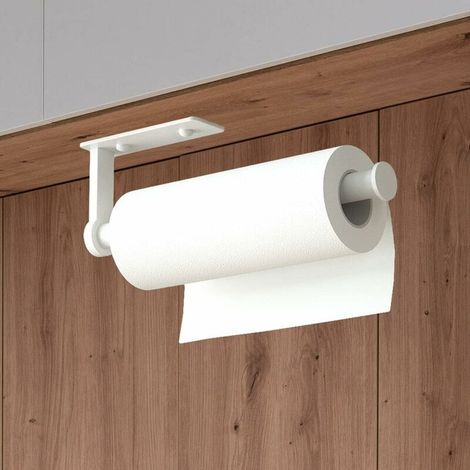 Porte-serviettes en papier Porte-papier rond en alliage d'aluminium sans perçage Blanc-27.5CM (1/5)