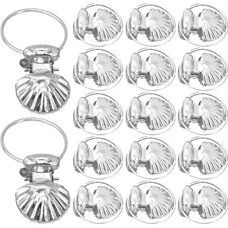 50 Anneaux De Rideau avec Clips Coquille Anneau Rideau Clipsable en Métal pour Rideaux De Porte Et De Douche Faciles À Glisser Et À Installer Accessoires pour Tringle À (1/5)