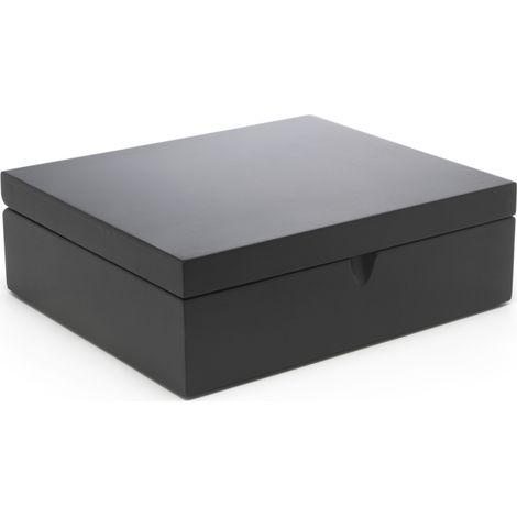 Universal - Coffret à thé noir 6 compartiments avec fenêtre (1/4)