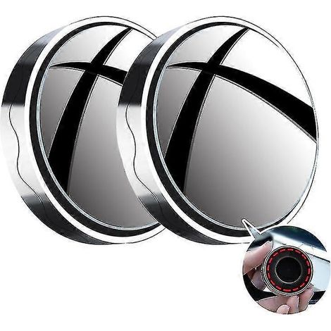 Nouveau lot de 2 rétroviseurs auxiliaires à ventouse pour voiture, rotation à 360°, grand angle, cadre rond, avec œilleton – Ventouse argentée A (1/5)