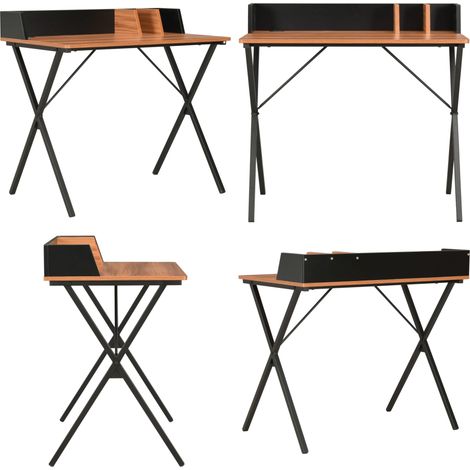 Bureau Noir et marron 80x50x84 cm - Bureau - Meuble De Bureau - Bureau D'ordinateur - Bureau Angle - Bureau Compact - Home & Living (1/5)