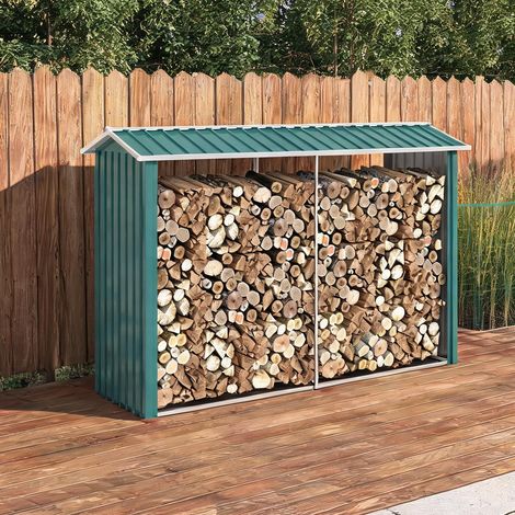 Porte-bûches verde en acciaio galvanizzato 240 x 86 x 160 cm (1/5)