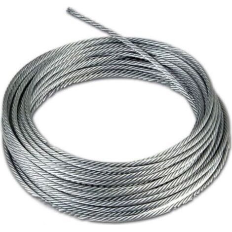 Câble Métallique 10 m - 8 mm -Tendeur en Acier Avec Gaine PVC - Pour Corde à Linge (1/4)