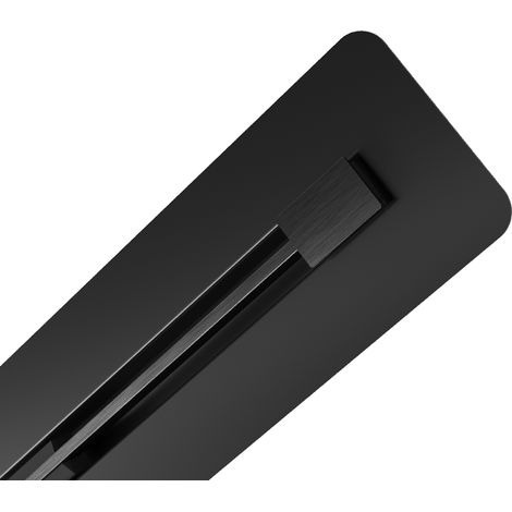 Caniveau de douche linéaire sous carrelage 100 cm noir acier inoxydable Luno avec siphon (1/5)