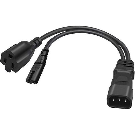 Stück IEC C14 Stecker auf C7 + 5-15R Buchse Splitter-Adapterkabel C14 Splitter