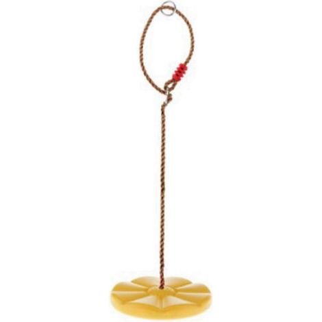 Équipement de jeu extérieur pour enfants : balançoire disque en plastique jaune de haute qualité et haute résistance avec corde en PE. (1/5)