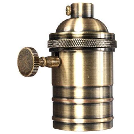 Portalámfürs E26/E27 de estilo Retro fabricado en cobre antiguo con interruptor de encendido/apagado de tornillo ES de Messing. (1/5)