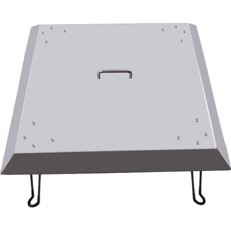 Couvercle de Brûleur de Foyer, Acier Inoxydable, Design Pliable, Argent (1/2)