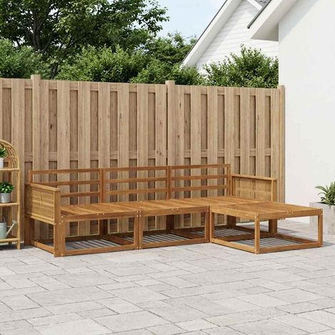 vidaXL  Outdoor Sofa Set  4 pcs Natural Solid Acacia Wood