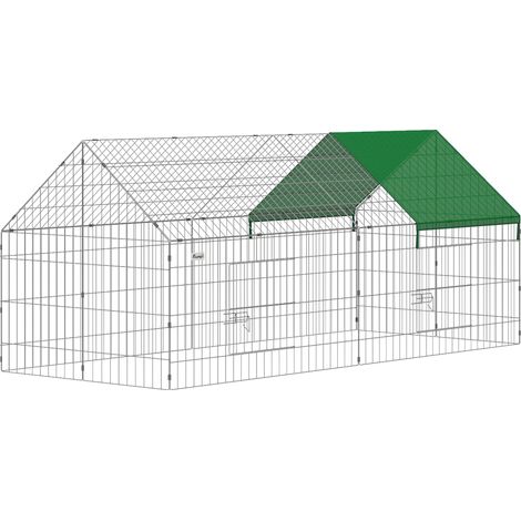 PawHut Recinto per Conigli con Copertura, 180 x 75 x 75 cm.