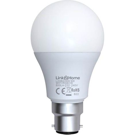 Link2Home Wi-Fi LED BC (B22) Opal GLS Dimmable Bulb