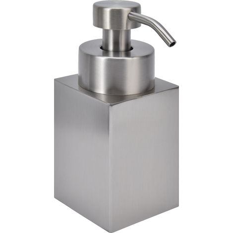 Flacone per gel igienizzante mani, colore argento, grande capacità, dispenser a pressione antiscivolo in acciaio inox 304. (1/5)