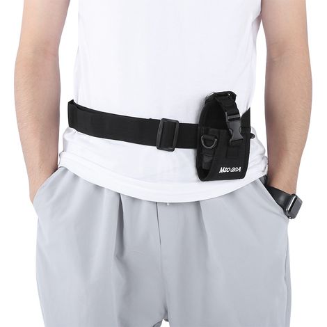 Étui de protection universel en nylon ajustable pour talkie-walkie, avec sangle et poche à la ceinture (1/5)