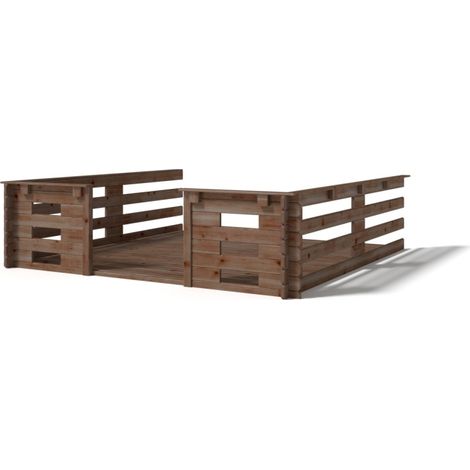 Veranda - 9m2 - 3m x 3m - impregnata - colore: marrone - DOM540