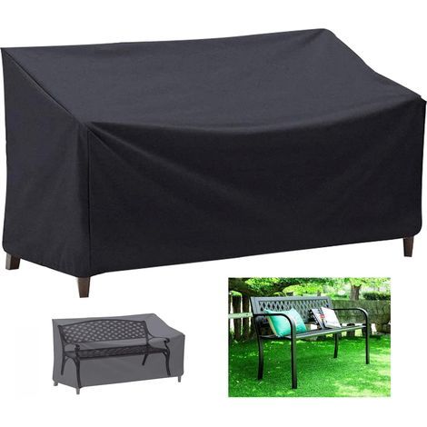 Schutzhülle für Gartenbänke, wasserdichte, wind- und UV-beständige Schutzhülle für 2-Sitzer-Sofas, Oxford-Terrassenbank-Schutzhülle (147 x 83 x 78/55 cm). (1/5)