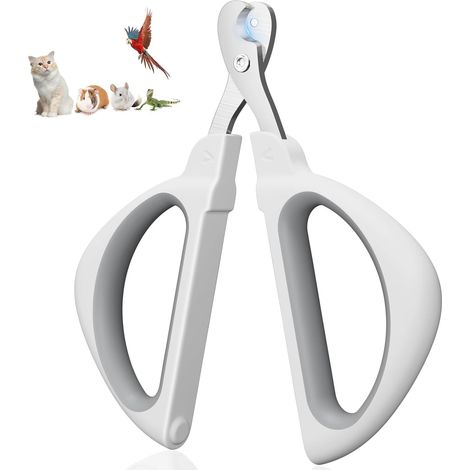1 Coupe Ongles Chat, Trou Sécurité 2mm, Lame Acier Inoxydable, Poignée Ergonomique, Pour Chats Lapins Chiots (1/5)