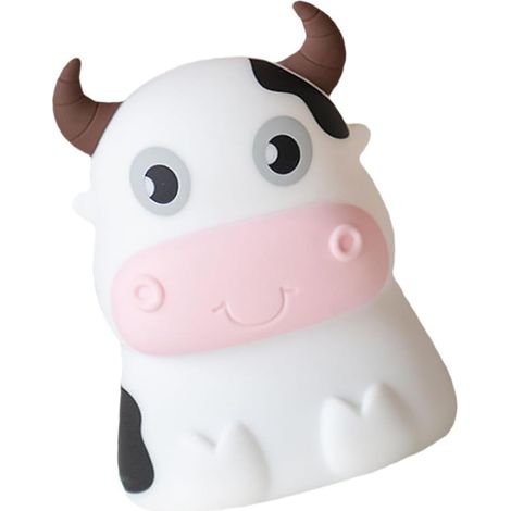 Veilleuse Vache en Silicone Abs Blanche à LED pour Chevet (1/5)