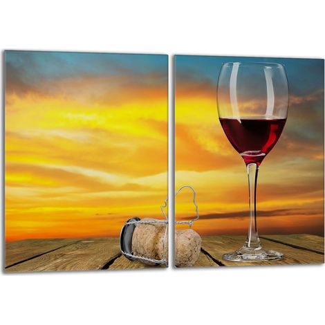 Glasschutzplatte für den Herd 2x40x52 Wein