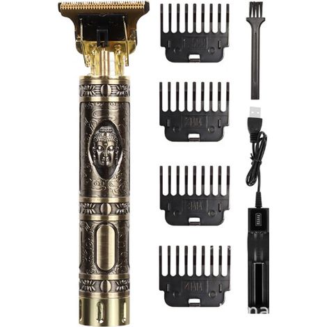 Kit tondeuse cheveux électrique rechargeable 800mAh, coupe-barbe pour hommes, ensemble coiffure à domicile, tondeuse capillaire portable (1/5)