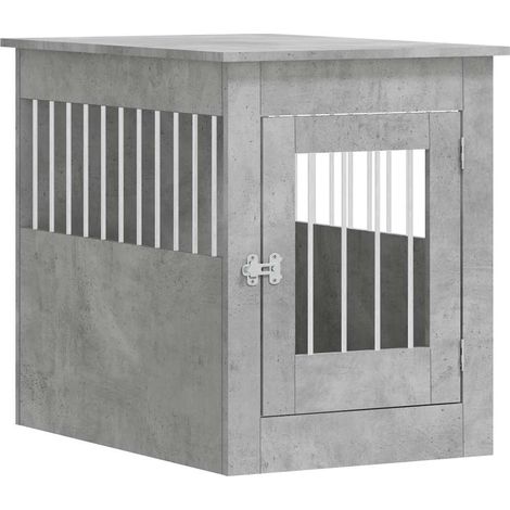 Meuble de cage pour chiens gris béton 55x80x68 cm (1/5)