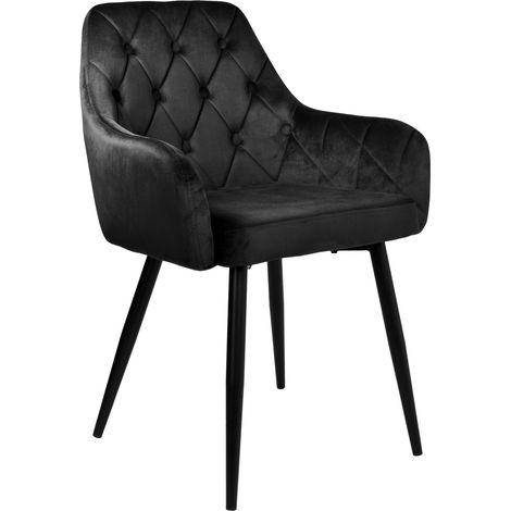 Silla de terciopelo negro ATLANTA VELVET