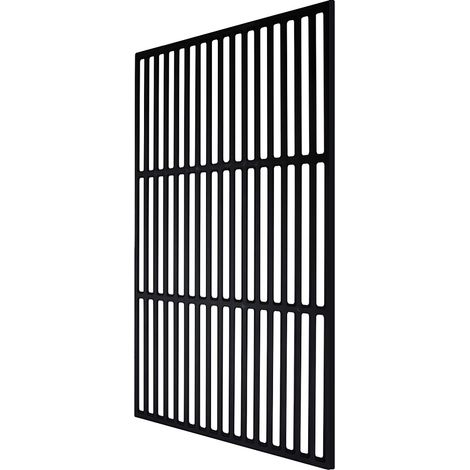Jiubiaz Gusseisen Grillrost 54 × 34 cm – Emaillierter Grillrost für Holzkohlegrill, Gasgrill & Backofen, Robustes BBQ Zubehör, Schwarz