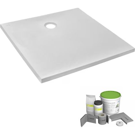 Pack receveur de douche 90 x 90 JACOB DELAFON Ipso carré blanc + Kit d'étanchéité WEDI (1/5)