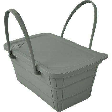 Seau à glace en silicone, pliable, grande capacité avec couvercle, idéal pour les pique-niques, les fêtes au bord de la piscine, les barbecues, les réunions et les bars à domicile. Dimensions : 22 x 1 (1/4)