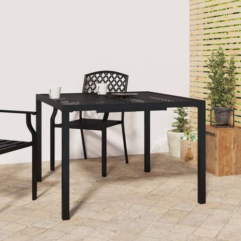 vidaXL Tavolo da Giardino Antracite 100x100x72 cm Acciaio (1/5)