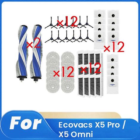 Filtre pour aspirateur brosse pour aspirateur Filtre de brosse pour aspirateur filtre de 50 Ecovacs X5 Pro / X5 Omni Sweeping Robot Accessoires Aspirateur pièce détachée Main Side Brosse Serpillière F (1/5)