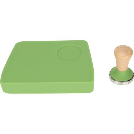 Tapis de Tassage Café avec Fente Anti-Poussière et Anti-Huile - Set Tasseur 58mm Vert (1/5)