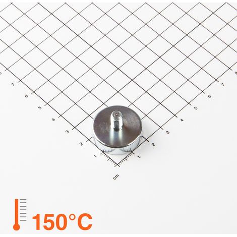 Magna-C Neodym Flachgreifer mit Gewindezapfen Ø25x7mm bis 150°C (1/4)